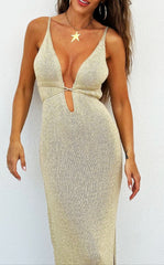 Gold Gliter yarn dress. One size.