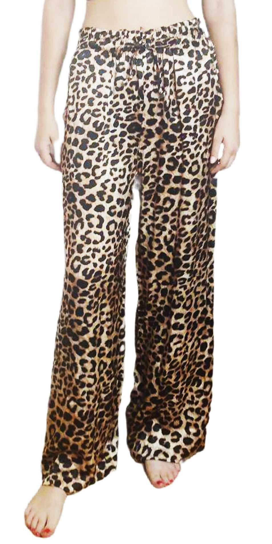 Pantalón Mod. BASIC. CALIDAD PREMIUM. Pantalón de SATÉN en Animal Print con bolsillos