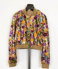 Bomber Mod. MARGARET. Un lujo de chaqueta repleta de elegantes margaritas de lentejuelas.Talla única: Da desde la Talla 36 hasta la 40 - 42. Calidad PREMIUM