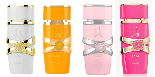 Pack 3 YARA Perfumes: ROSA, MOI + TOUS. Lataffa Original. 100 ml. Arab women's perfume. High durability. Seduction perfume