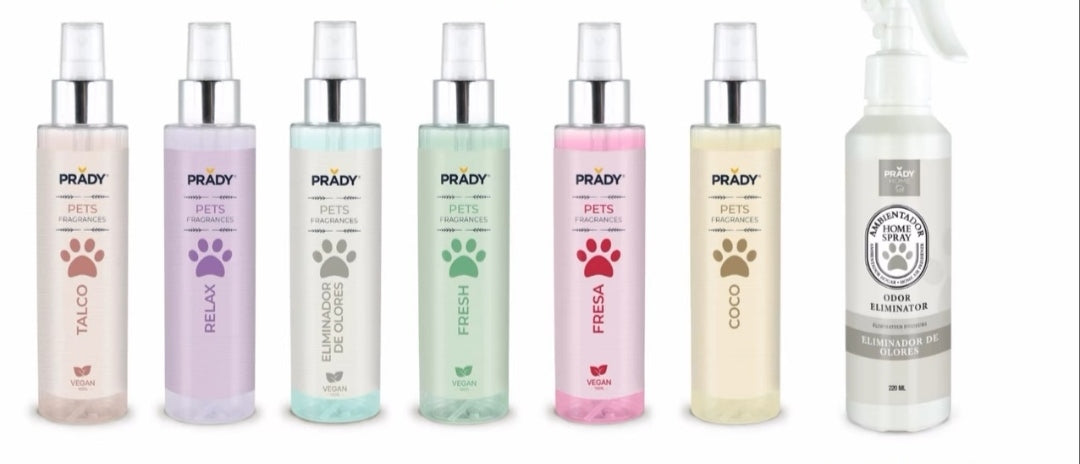Eau de Toilette en spray para Mascotas. Marca Prady con Pulverizador de 250 ml. Hecho en España