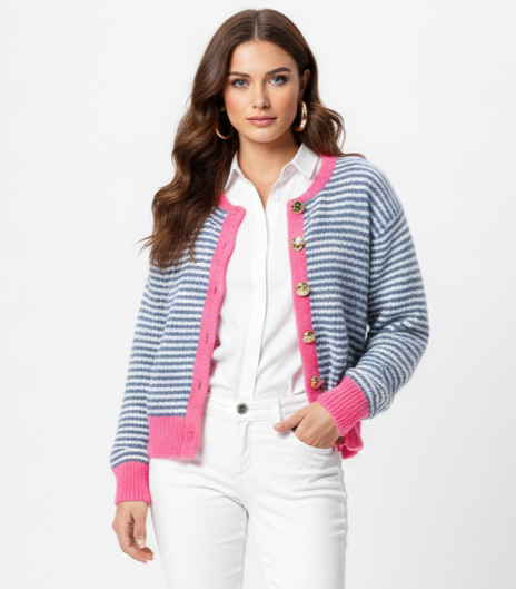 Chaqueta de rayas suave y achuchable. Modelo Pepa. Talla Única. Calidad PREMIUM