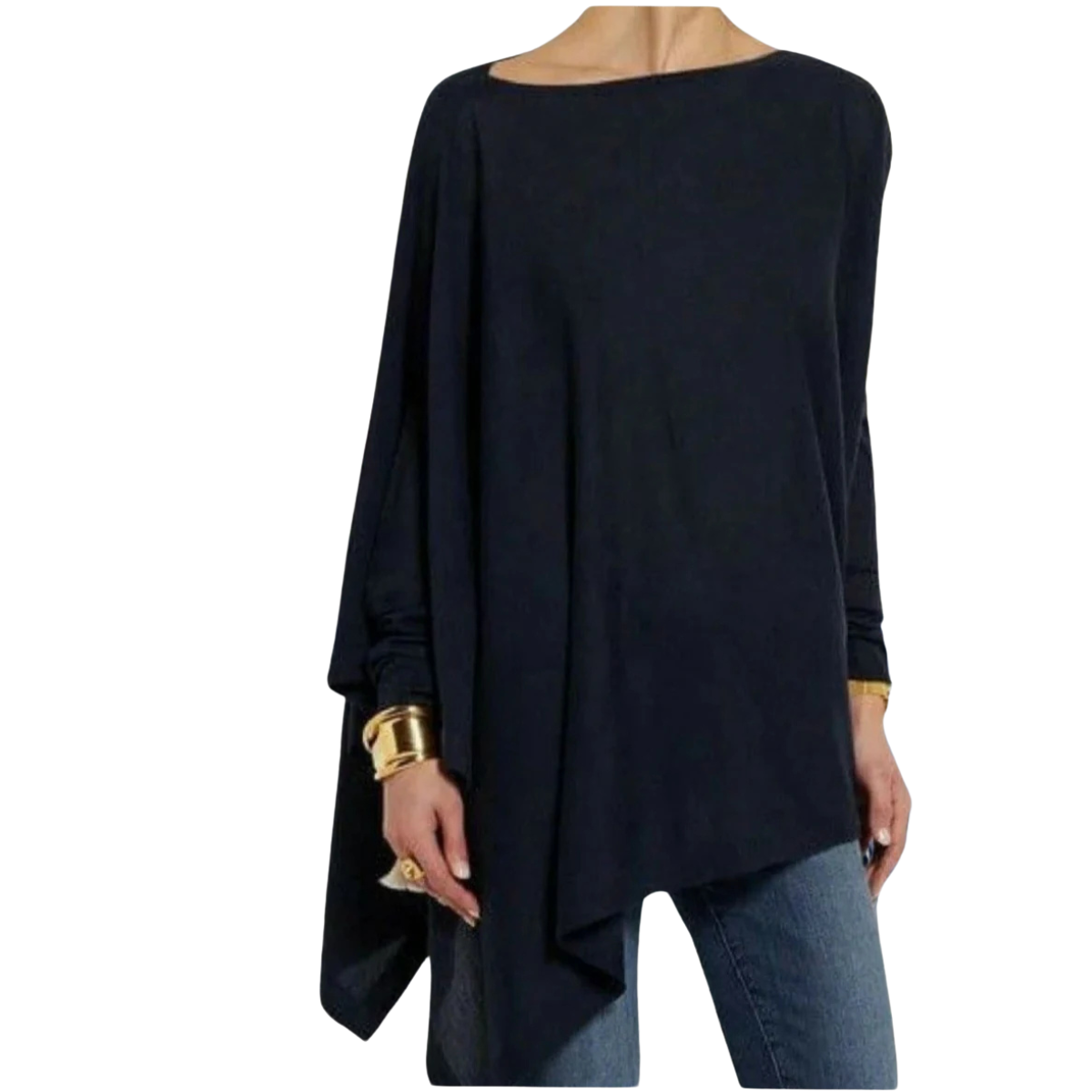 CAPA Paula. Capa negra lisa. Poncho