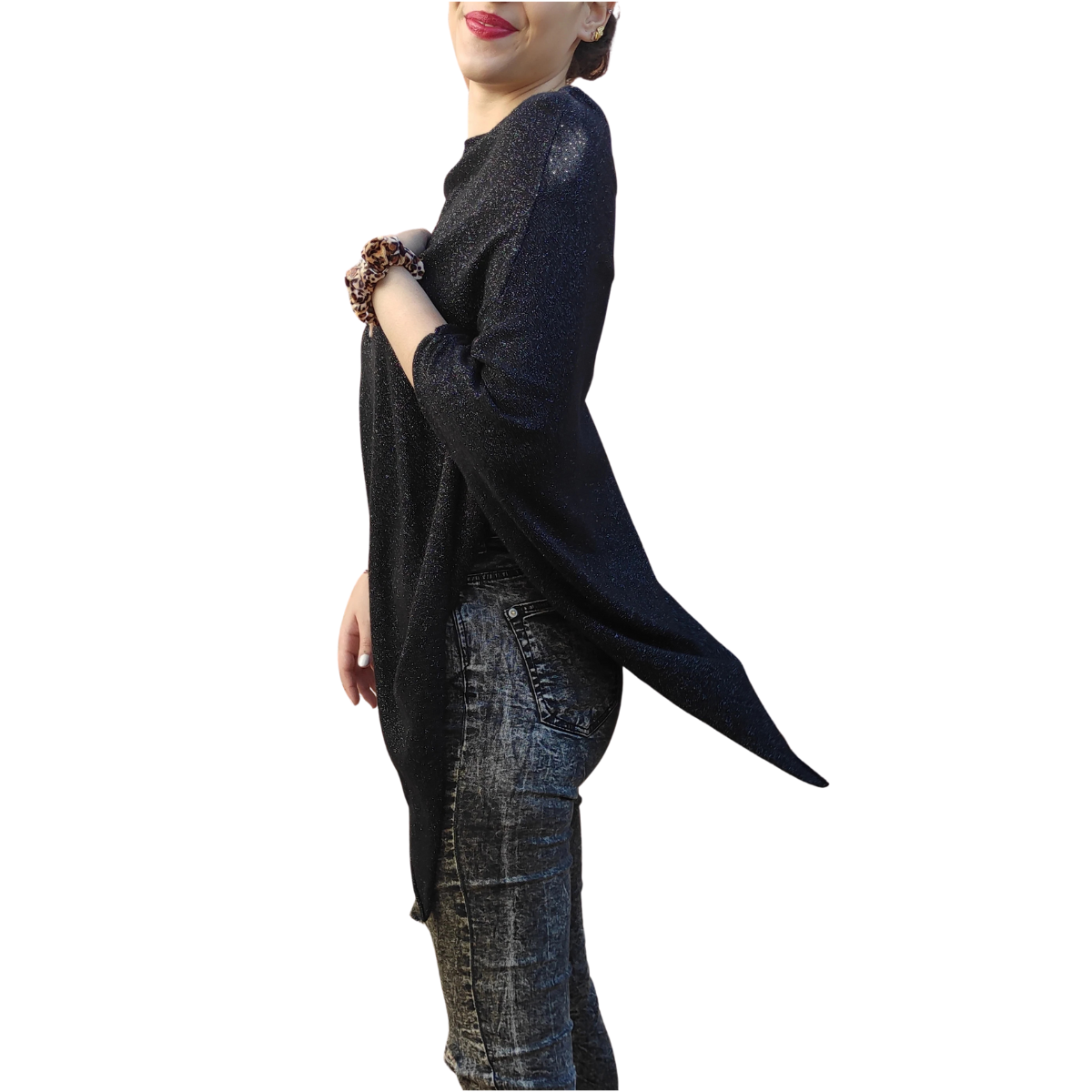 CAPA o Poncho Negro Glitter