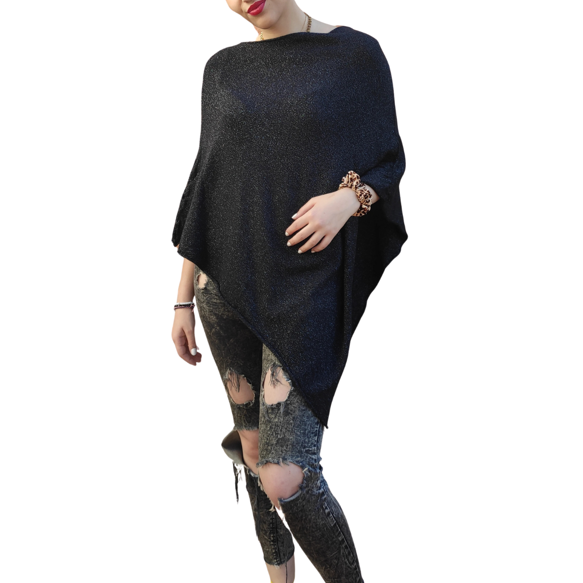 CAPA o Poncho Negro Glitter
