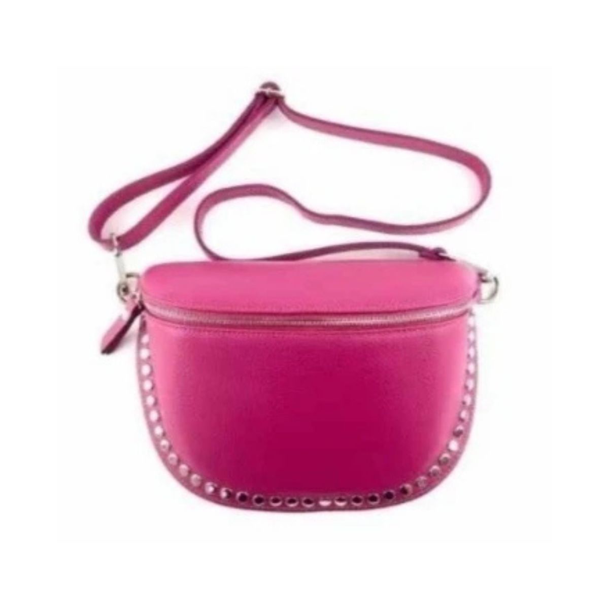 Large leather fanny pack with studs. NOVELTY. Available in 6 colors
