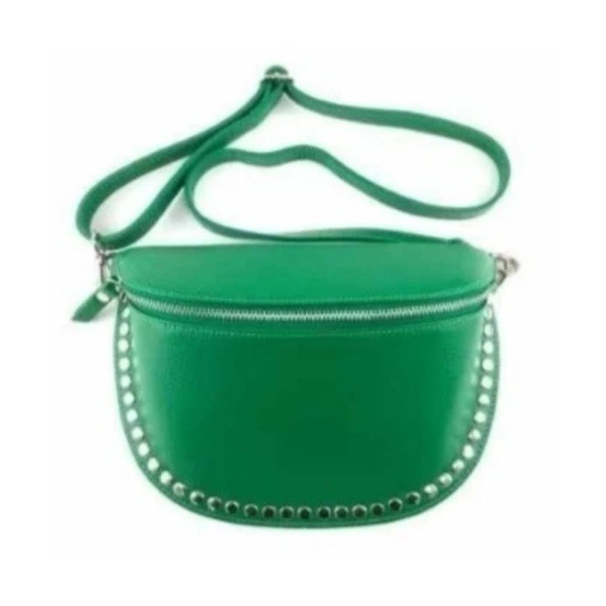 Large leather fanny pack with studs. NOVELTY. Available in 6 colors