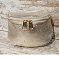 Medium waist bag with 2 interchangeable straps: leather + decorative
