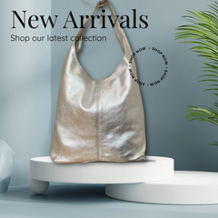 Metallic leather shopper bag