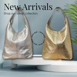 Metallic leather shopper bag