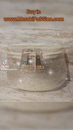 Medium waist bag with 2 interchangeable straps: leather + decorative