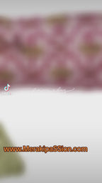 Neceser de algodón rosa y blanco. Estuche