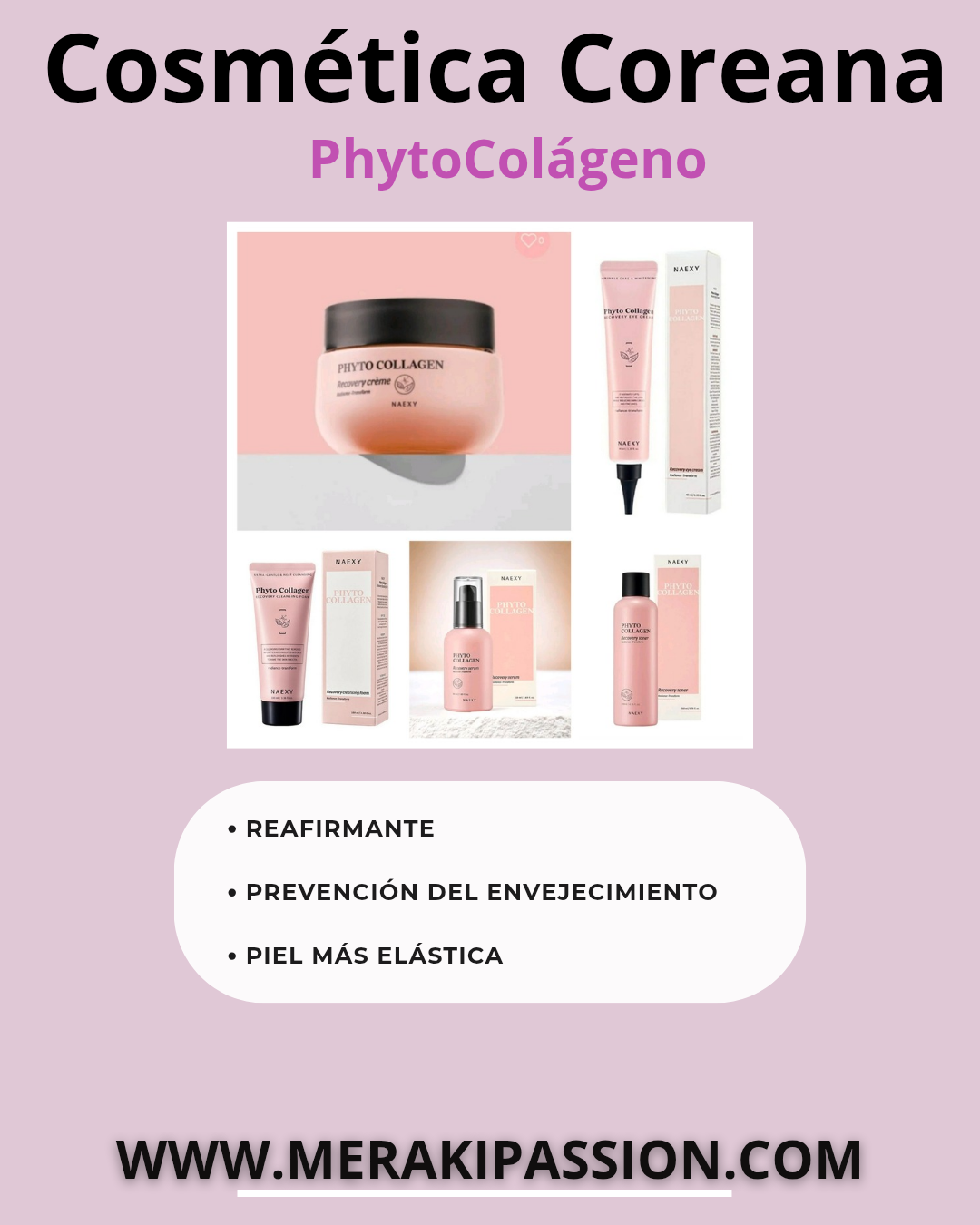 Pack de 5 productos de Cosmética Coreana Naexy con Phytopantenol