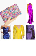 Bolso de fiesta. Clutch multicolor con piedritas de colores medianas