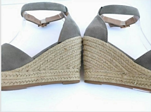 High wedge espadrilles in gray suede