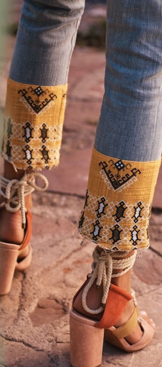 Multicolored high wedge espadrilles