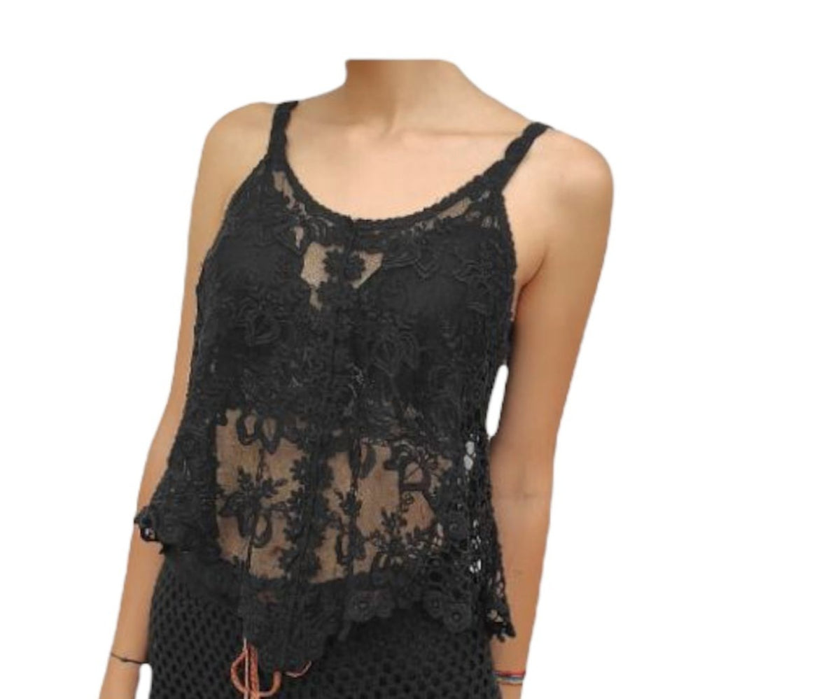 black lace top