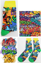 Calcetines divertidos con estampado de GRAFFITI