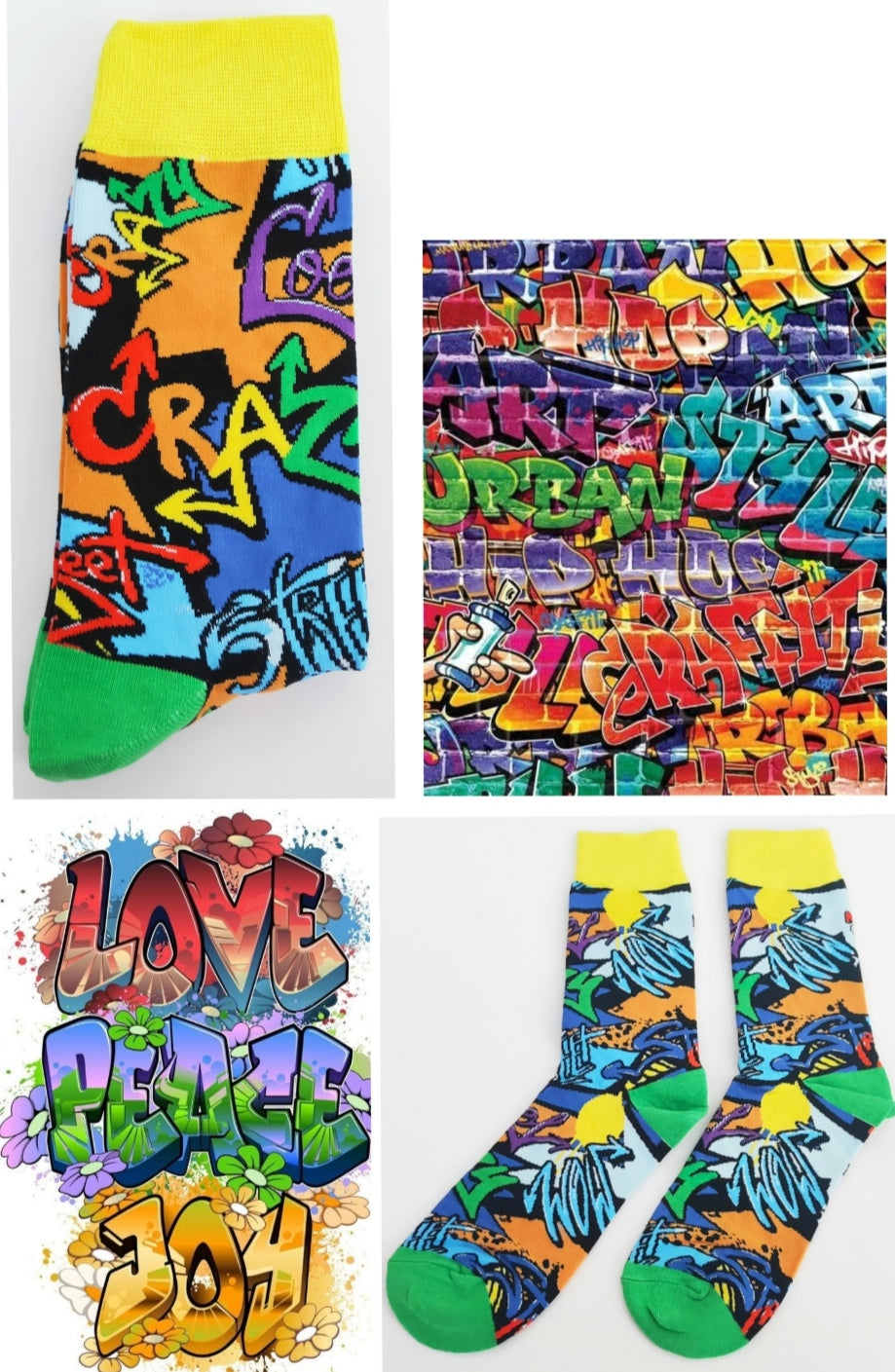 Calcetines divertidos con estampado de GRAFFITI