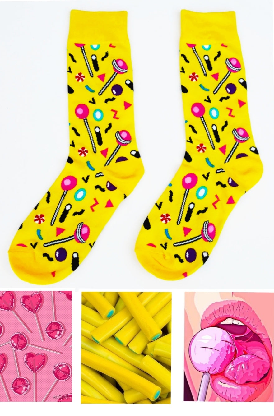 Funny socks with LOLLIPOPS print, CHUPA -CHUPS