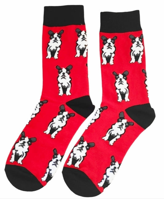 Calcetines divertidos cortos. Estampado BULLDOG FRANCÉS. Unisex. Talla Única