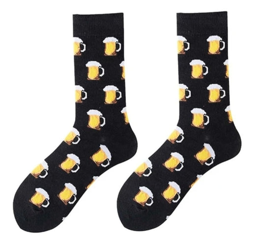 Funny socks with BEERS print