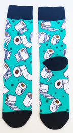 Calcetines divertidos con estampado de papel higiénico.