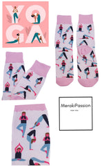 Fun socks with YOGA print. Unisex. One size