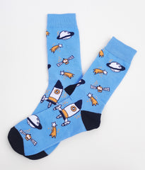 Funny socks with SPACE print