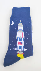 3-pack fun socks with ROCKET print