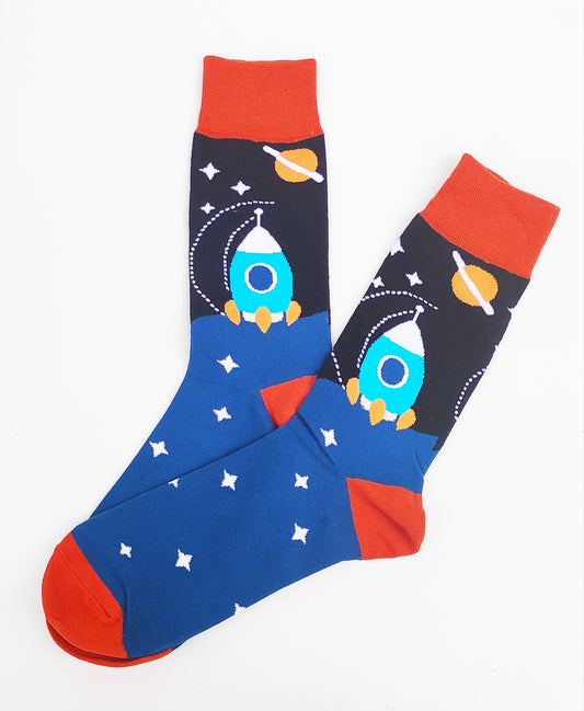 Funny socks with SPACE print