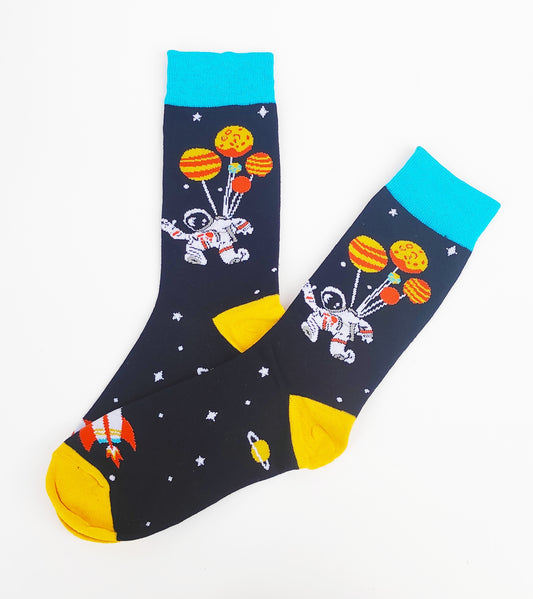 Funny socks with SPACE print