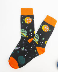 Funny socks with SPACE print