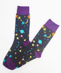 Funny socks with SPACE print