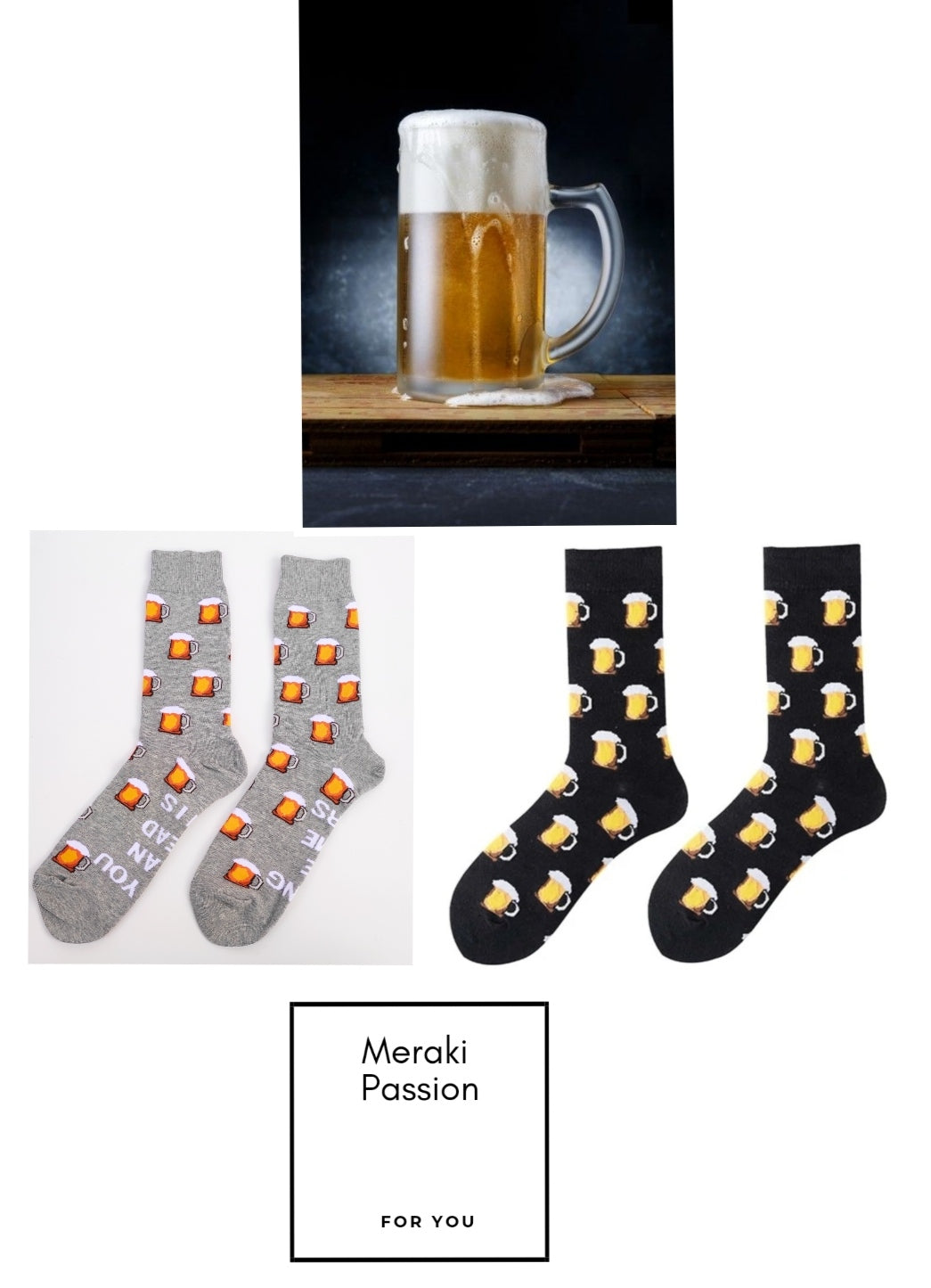 Calcetines divertidos con estampado de CERVEZAS