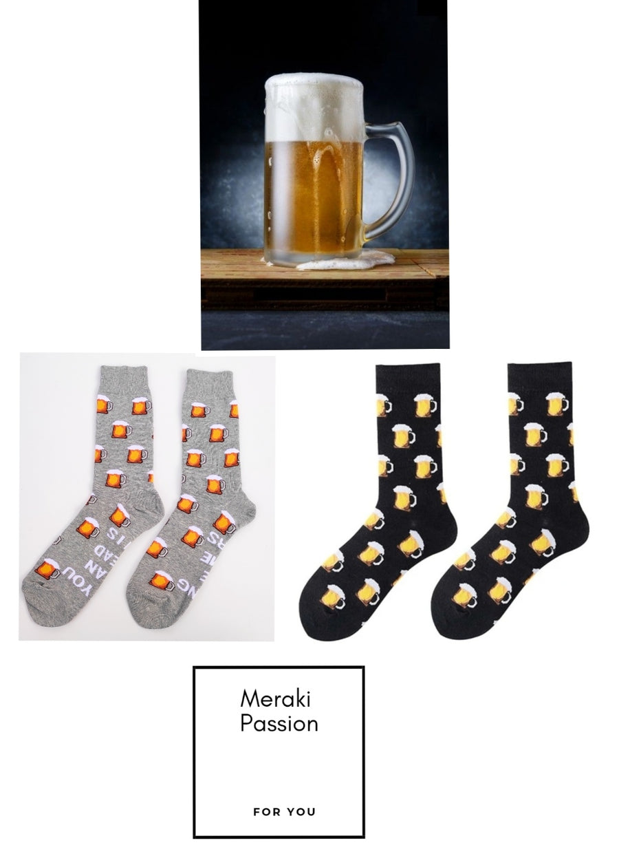 Calcetines divertidos con estampado de CERVEZAS