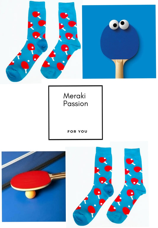 Funny socks with Ping-pong print