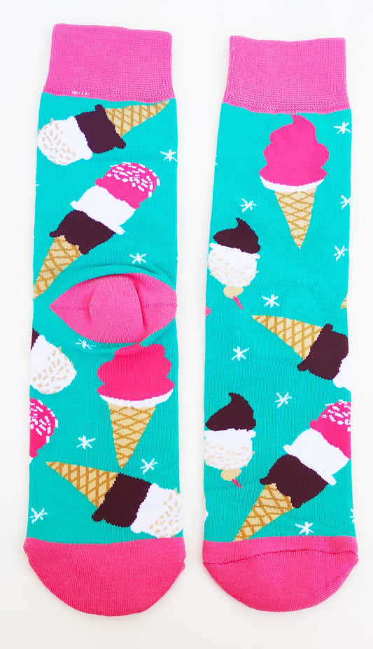 Calcetines Divertidos, con estampados de HELADOS. Unisex. Talla única