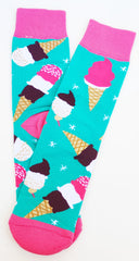 Calcetines Divertidos, con estampados de HELADOS. Unisex. Talla única