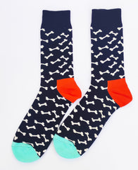 Calcetines divertidos estampado con HUESITOS de PERRO. Unisex. Talla Única