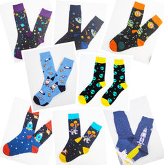 Funny socks with SPACE print