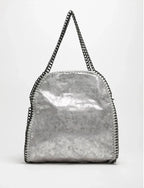 Bolso Plata con cadenas. SILVER BAG for Ipad, Silver Shopper, Shoulder Bag Silver, Work bag
