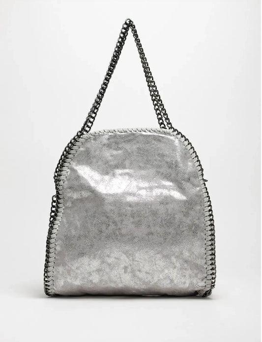 Bolso Plata con cadenas. SILVER BAG for Ipad, Silver Shopper, Shoulder Bag Silver, Work bag