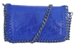 Bolso de piel con cadenas Azul Klein Piel muy suave. AZUL Klein. GENUINE soft LEATHER.Shoulder Bag in Klein Blue