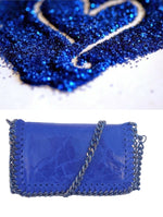 Bolso de piel con cadenas Azul Klein Piel muy suave. AZUL Klein. GENUINE soft LEATHER.Shoulder Bag in Klein Blue