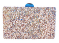 Bolso de fiesta. Clutch de color Nude, Dorado y Plata con suaves piedras y brillantes.Bolso de fiesta