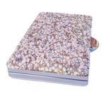 Bolso de fiesta. Clutch de color Nude, Dorado y Plata con suaves piedras y brillantes.Bolso de fiesta